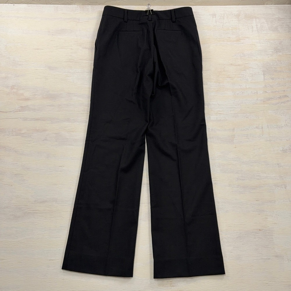 Luciano Barbera Trousers 40 Wool Blend Wide Leg Flat Front Black Womens - Picture 4 of 9